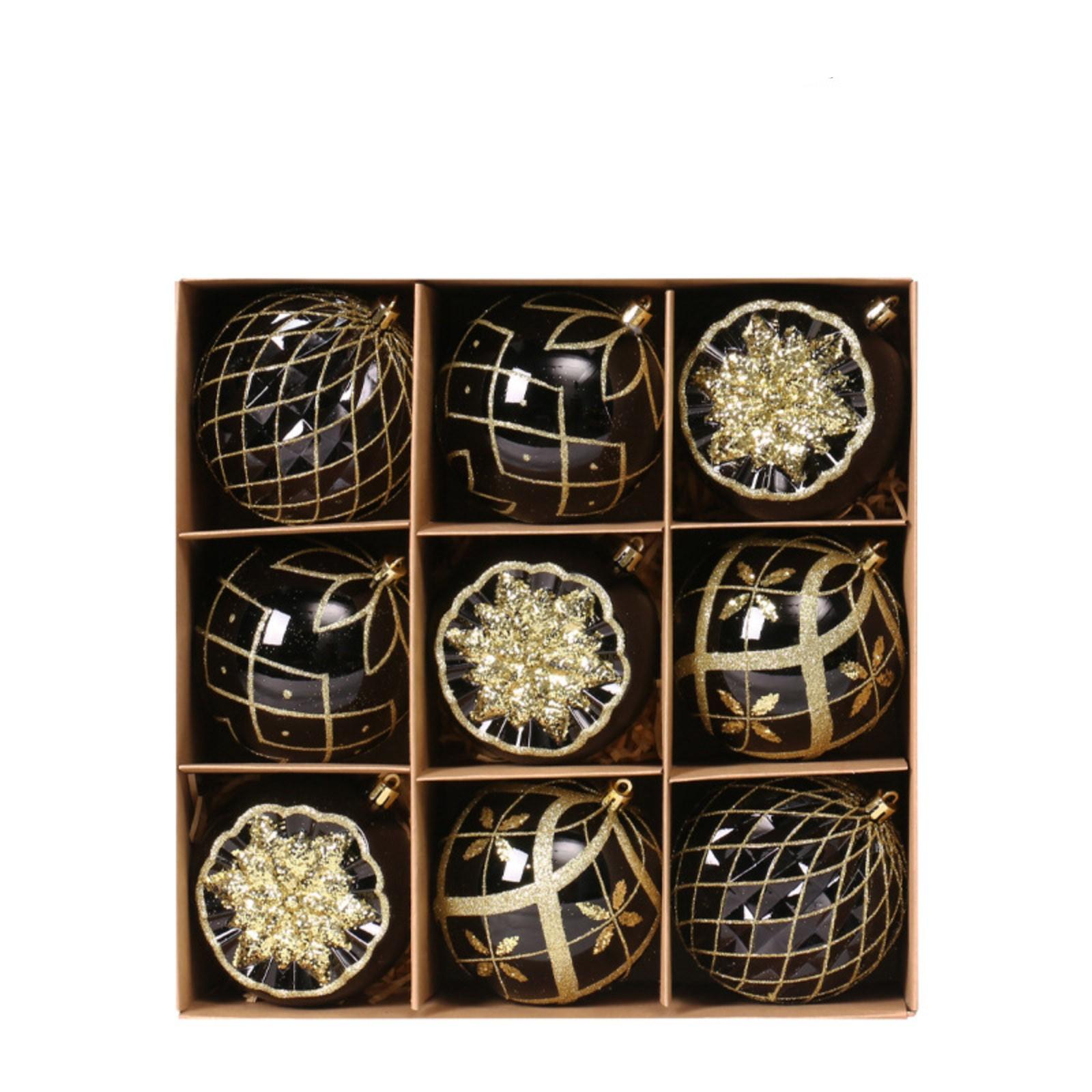 

Рождественский прозрачный расписной набор рождественских шаров подарочная коробка One Size чёрный