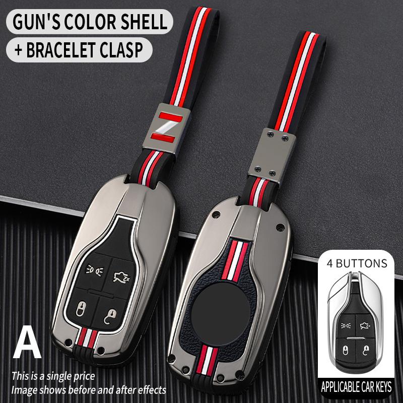 Metal Car Key Cover Fob Case Shell For Maserati Levante Ghibli Quattroporte Gt Granturismo Grancabrio Keychain Accessories