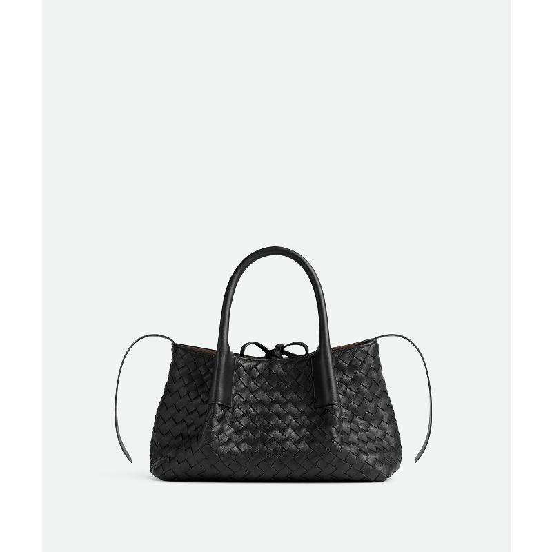 Small tote cowhide hand-woven bag removable shoulder strap for double-sided use 24*12*15cm