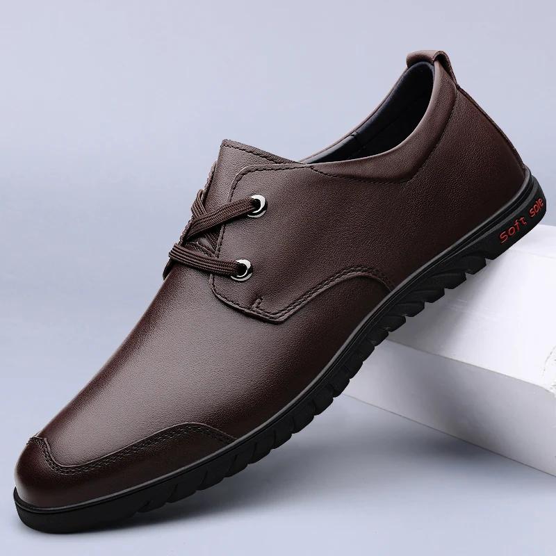 

Мужские лоферы из натуральной кожи, нескользящие, для ходьбы, дышащие, уличные, слипоны, повседневная обувь, мужские, для бизнеса, офиса, для вождения 45