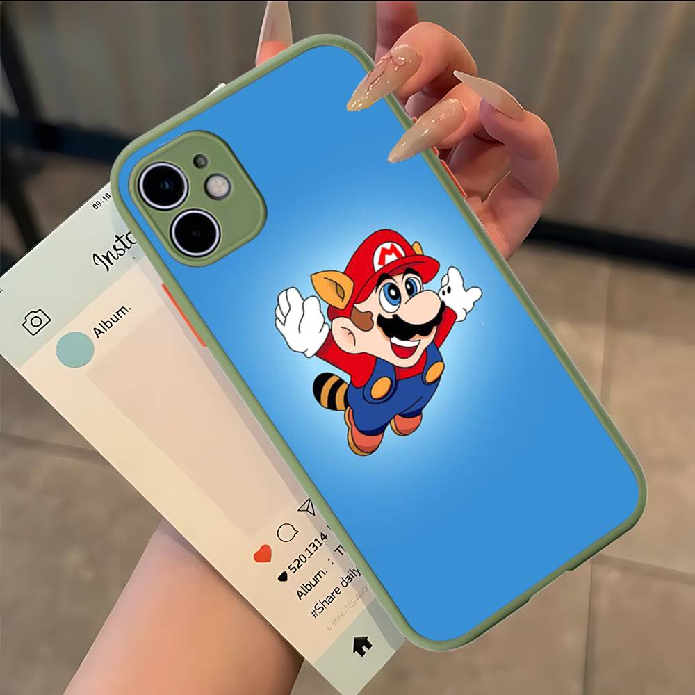 Super Game M-Mario Phone Case For IPhone 13 12 X XS MAX Pro Max 16 15 11 14 Pro Max Shockproof Matte Cover