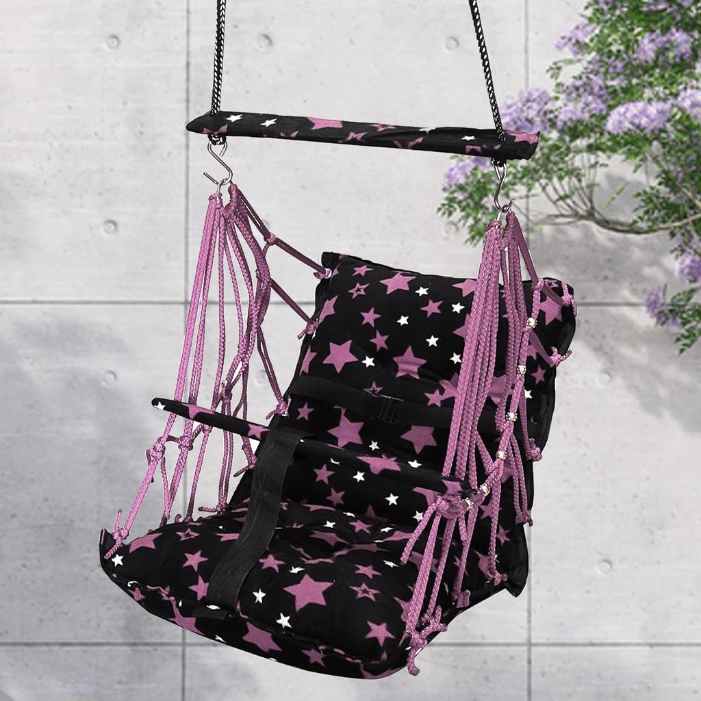 Bawełniana huśtawka dla niemowląt dla dzieci składana i zmywalna od 1 do 5 lat prezent dla noworodka miękka jhula z pasem bezpieczeństwa łatwa do przenoszenia blokada bezpieczeństwa