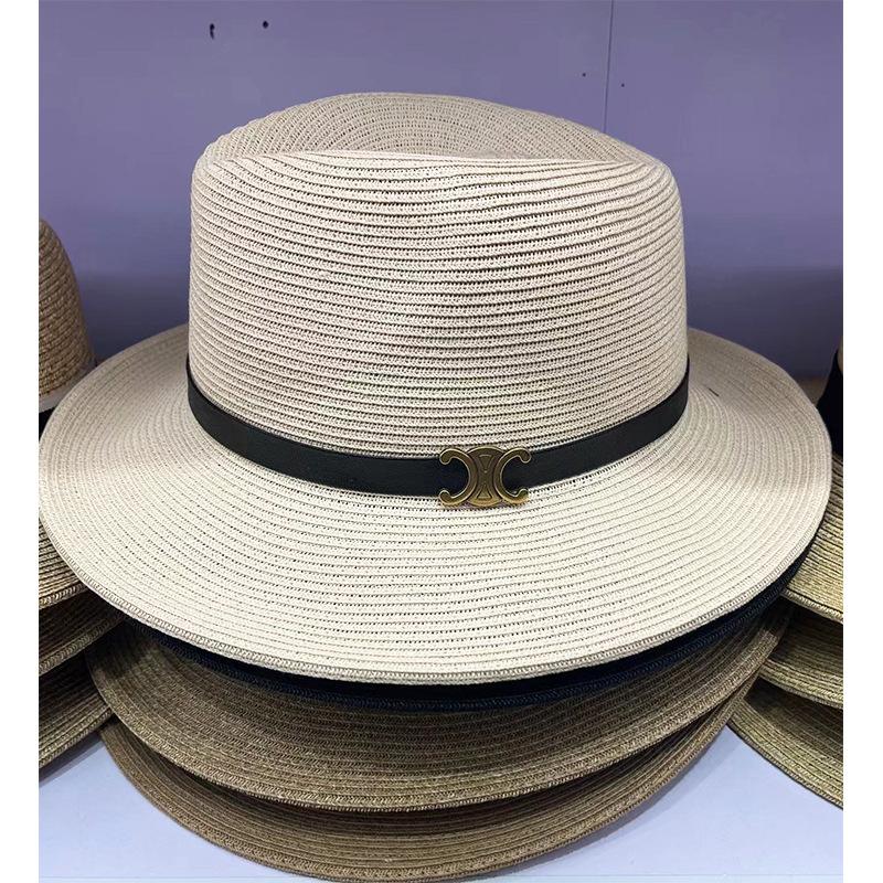 Panama Straw Hat Men and Women Summer Beach Hat Vacation Sunscreen Visor Elegant Fashion Jazz Top Hat