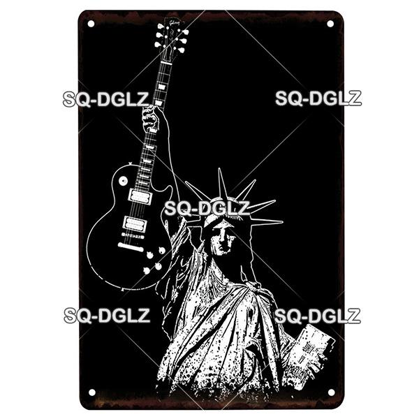 

[SQ-DGLZ] Металлическая вывеска в стиле рок и музыка, украшение на стену для бара, жестяная вывеска, винтажные металлические вывески, домашний декор, живопись, таблички, художественный постер