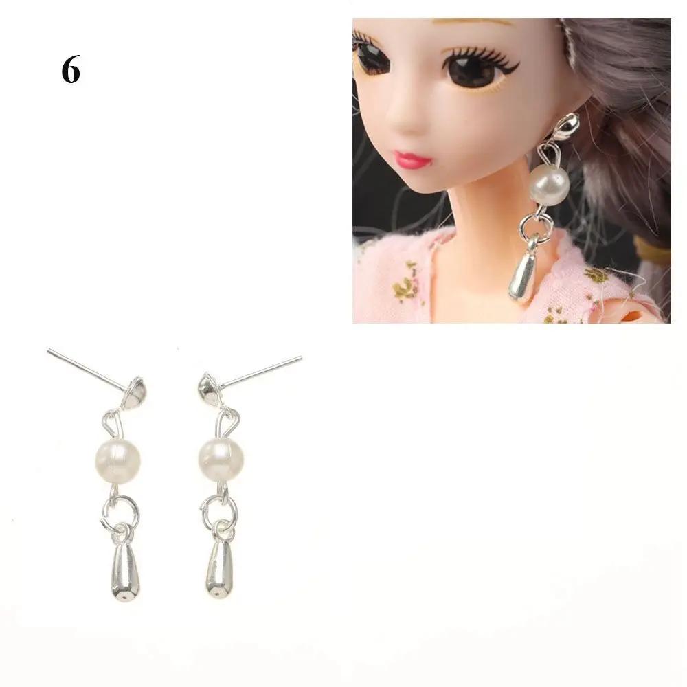 Fashion Mini Pearl Jewelry Necklace Earrings For BJD Dolls Bracelet For 1/6 Doll Clothes Accessories Decoration Kids Diy Toys