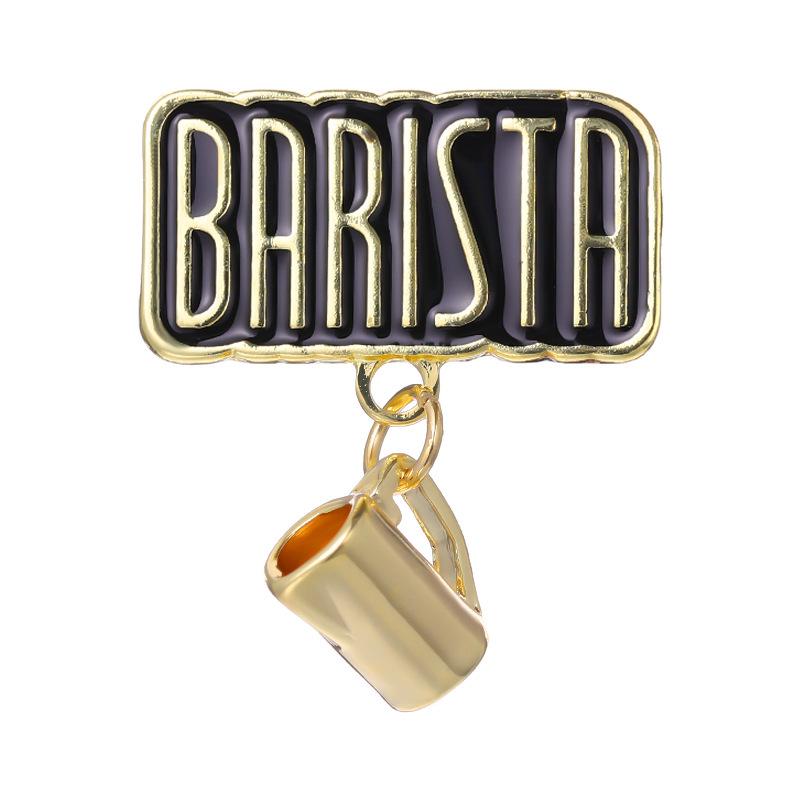 

Minimalist Barista Metal Brooch: Coffee Pot & Bean Enamel Alloy Badge for Clothes, Bags, or Hats