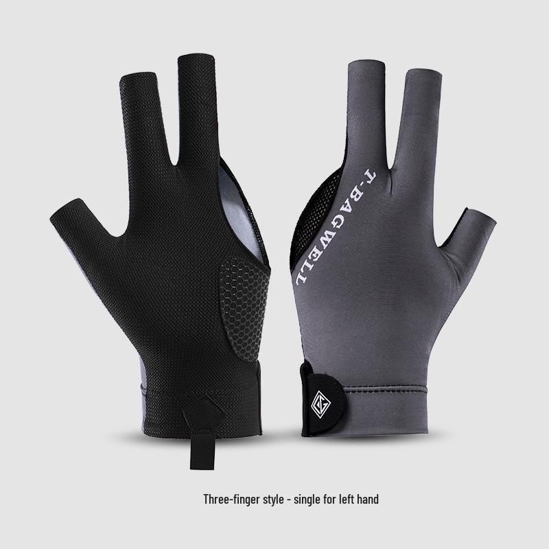 Billiard 3-Finger Fingerless Gloves: Thin, Breathable, Sweat-Wicking, Anti-Slip Snooker Pool Gloves, Single Full-Finger Pack.