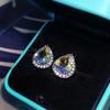 Sterling Silver High Quality Natural Colorful Zircon Earrings Ladies Wedding Engagement Birthday Party Gift Fashion Jewelry