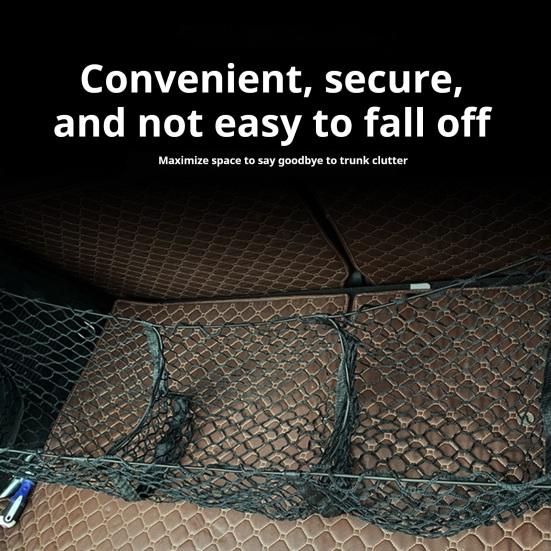Pickup Truck Trunk Cargo Net with Mounting Accessories 3/4 Pocket Universal Car Auto SUV Truck Bed Organizer Storage Bag