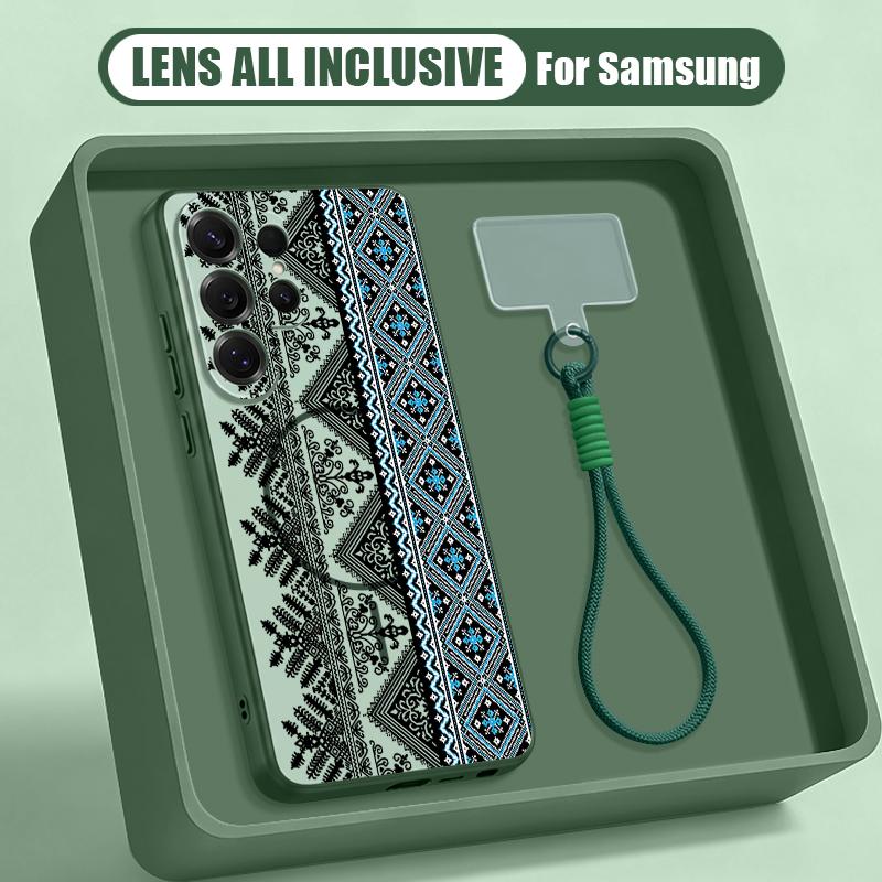 Vintage Mandala Floral Case For Samsung S26 Ultra S25 FE S24 S24 Plus A57 A37 A17 A56 A36 A16 A55 A35 A15 A54 5G Hybrid Magnetic Matte Cover