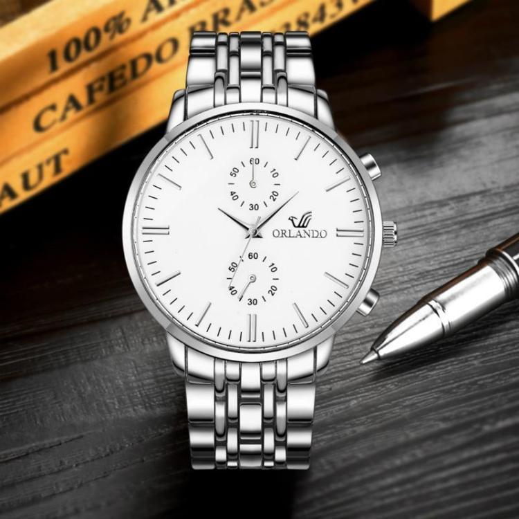 Fashion Men Watches Quartz Watch Men's Silver Gold Plated Stainless Steel Wristwatch