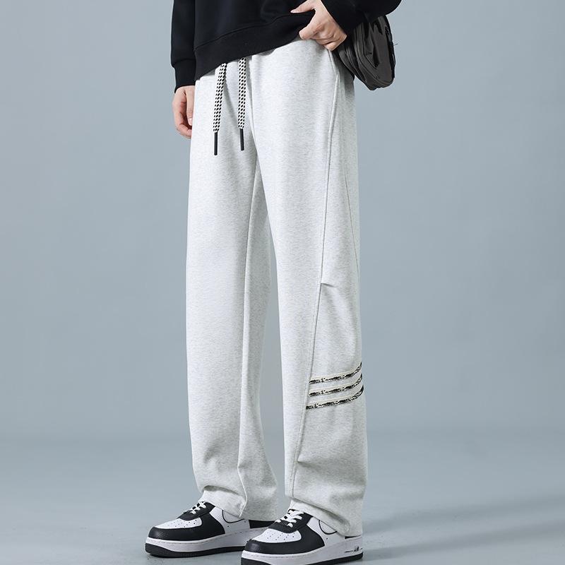 

Мужские новые повседневные спортивные штаны на весну и осень, универсальные прямые брюки с драпировкой, свободные широкие брюки, модные молодежные спортивные штаны 4XL