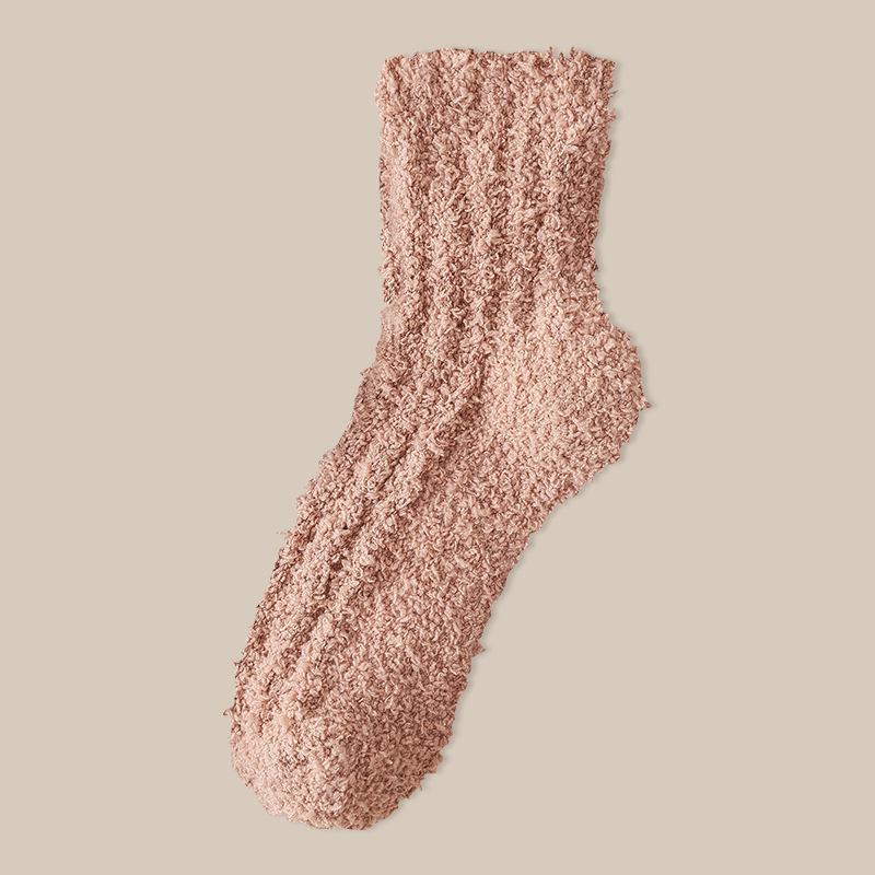 Coral Fleece Fleece Socks Winter Thicken Warm Women Socks Couple Warm Long Crew Socks Thermal Cozy Fluffy Sleeping Floor Sox One Size