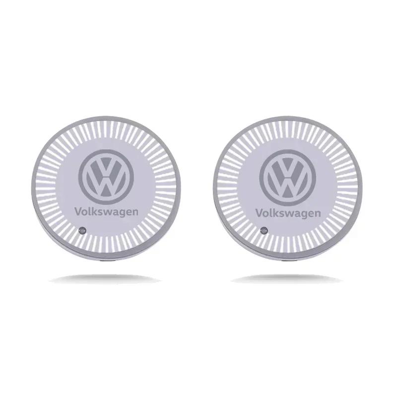 2025 Hot LED Car Coaster Light Water Cup Holder Mat Ambient Lamp for Volkswagen Golf Passat Jetta Tiguan Polo Bora Beetle Caddy