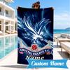 Custom Name Beach Towel Crystal Palace Crest Art Microfiber Beach Towel, Lightweight for Summer Travel, Swimming Pool Fan Birthday Gift