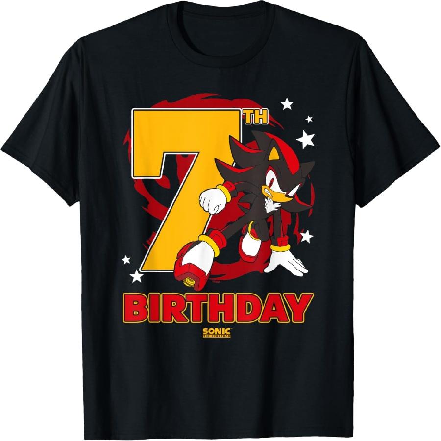 Футболка с большим логотипом Sonic The Hedgehog Epic Shadow, 7-й день рождения XXXXXL чёрный