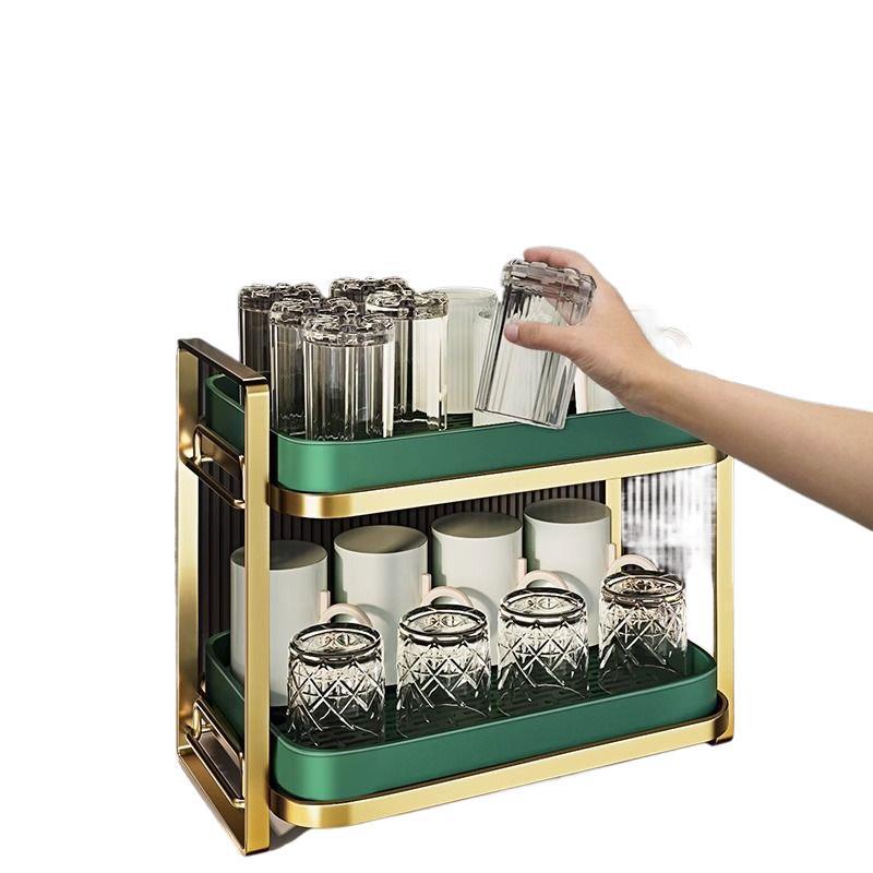 Double-Layer Desktop Tea Set & Cup Draining Rack
