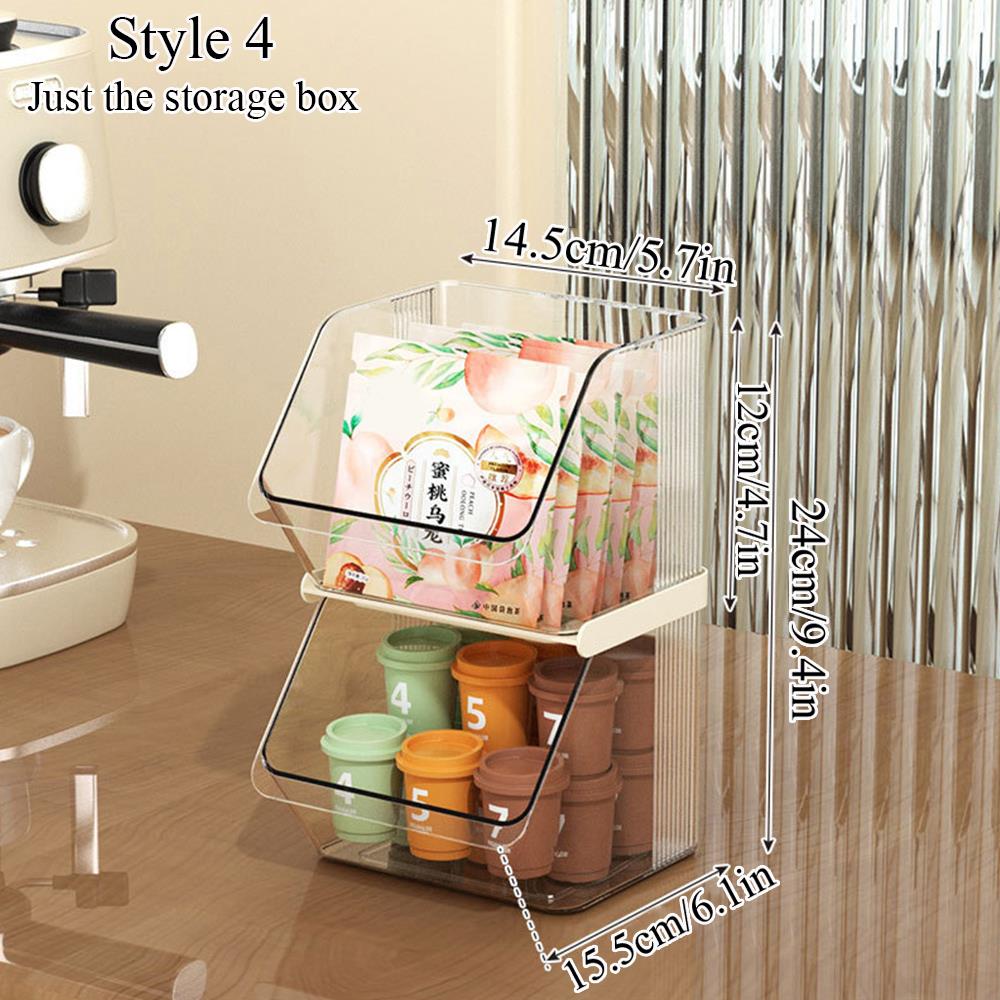 Tea Bag Storage Box Desktop Storage Rack Capsule Coffee Storage Case Transparent Organizer Durable Stackable Storage-shelves