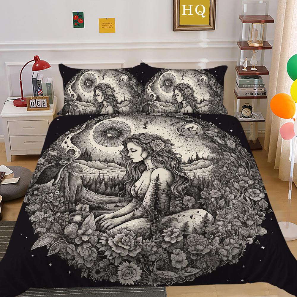 Beauty Skull Printed Comforter Cover Set Twin Size Polyester Bedspreads Man Fashion Design Duvet Cover Set