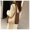 Retro Color Matching High Quality PU Leather Women's Shoulder Bags Versatile Female Handbag Large Capacity Ladies Tote Bag