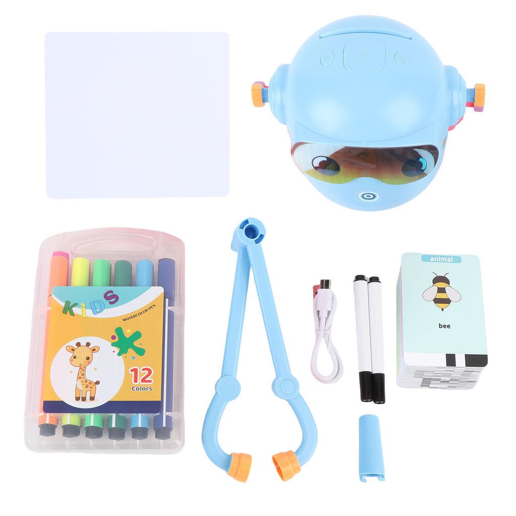 Kids Drawing Robot Interactive Educational Auto Drawing Robot with 100 Cards 12 Color Pens for Boys Girls Preschool