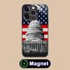 Custodia per Telefono Cellulare MagSafe in Vetro con Bandiera USA America per iPhone 17 16 15 14 13 12 11 Air Pro Max Plus Mini Copertura Colorata
