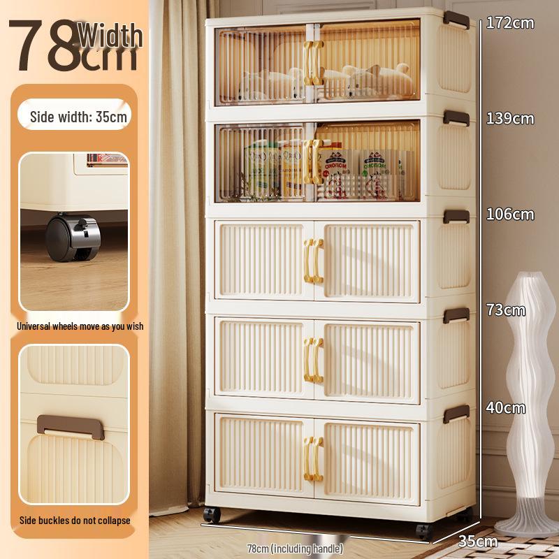 Folding Multi-Layer Plastic Storage & Wardrobe Cabinet for Kids and Households