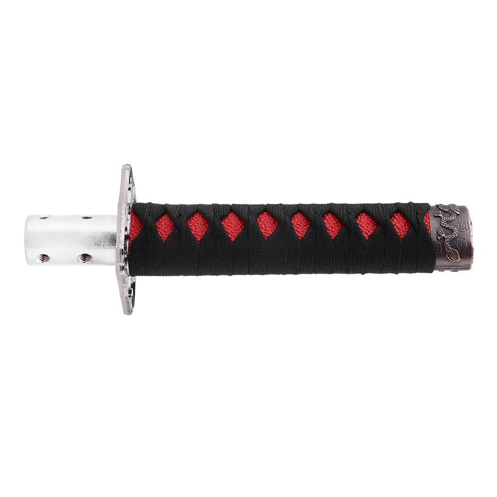 Universal Japanese Sword Car Gear Shift Lever Knob Shifter with 4 Adapters Black Red