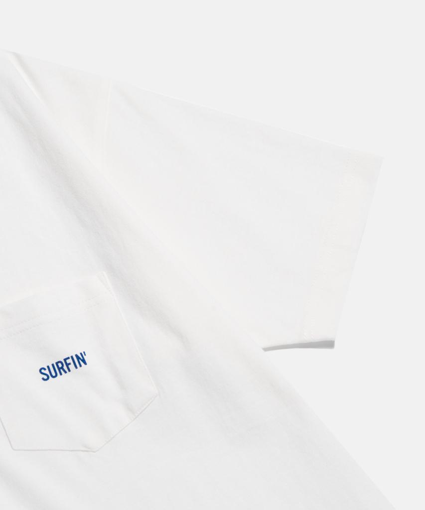 ESPIONAGE (Standard Fit) Surfin Pocket Tee Off White