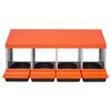 Chicken Nesting Boxes, 4 Compartments, Metal Egg Laying Boxes with Protective Collection Lids, Roll Out Nesting Box, Easy To Assemble, Ideal for Hens,