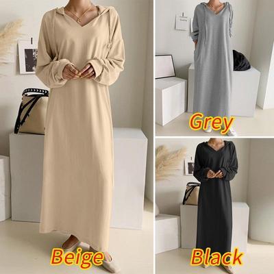 2024 Damen Herbst/Winter Stilvolles Hemd Langer Rock Hoodie Kleid