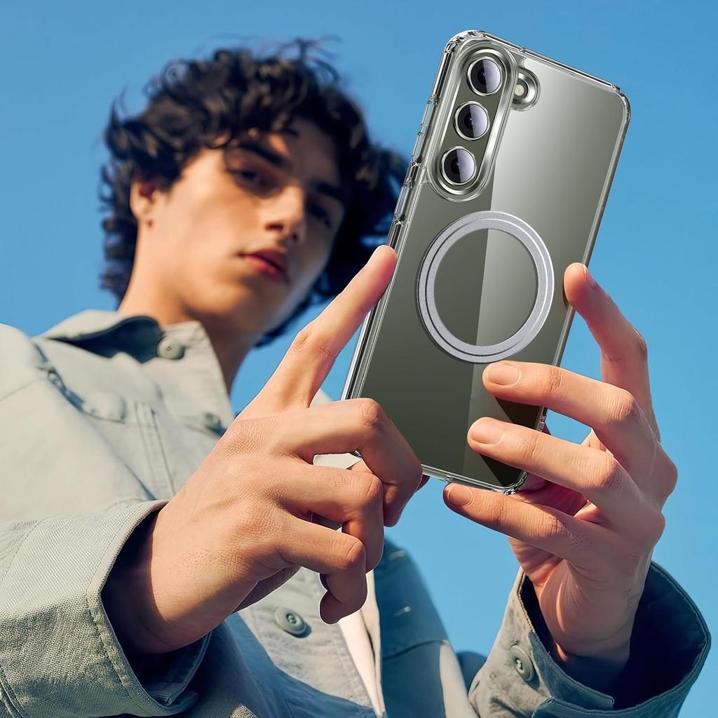 For Samsung Galaxy S23 Phone Case Compatible with MagSafe TPU+PC Clear Back Cover