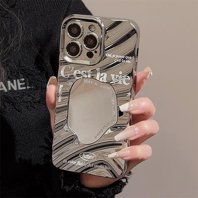 Minimalist English for IPhone17promax for Apple Mobile Phone Case 14 Personalized and High-end Sense 11 Mirror 13 Electroplating 16 Hard