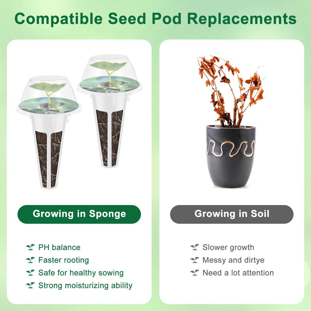 166Pcs Hydroponic Garden Accessories Pod Set Reusable Plant Pod Kit Clear Hydroponic Grow System Seed Pod Kit Garden System Home