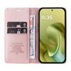 For Motorola Moto G86 5G/G86 Power 5G Phone Cases YIKATU Magnetic Closure PU Leather Mobile Cover -  Rose Gold