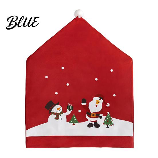 Washable Christmas Chair Slipcovers Santa Snowman Cover Festive Dining Seasonal Kitchen Accessories Slipcover Decorative Back Xmas Party Supplies
