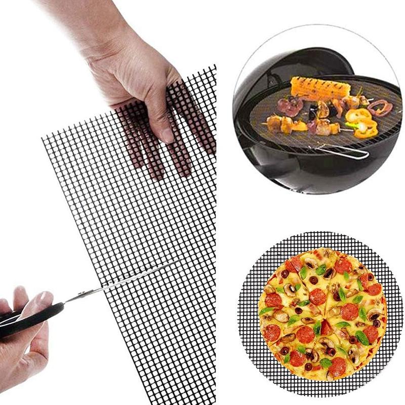 

3Pcs 33x40cm Non-stick High Temperature Resistant Barbecue Mesh Mat Fiberglass Grilled Fish Mesh Pad (No FDA Certification,BPA-free) Type A