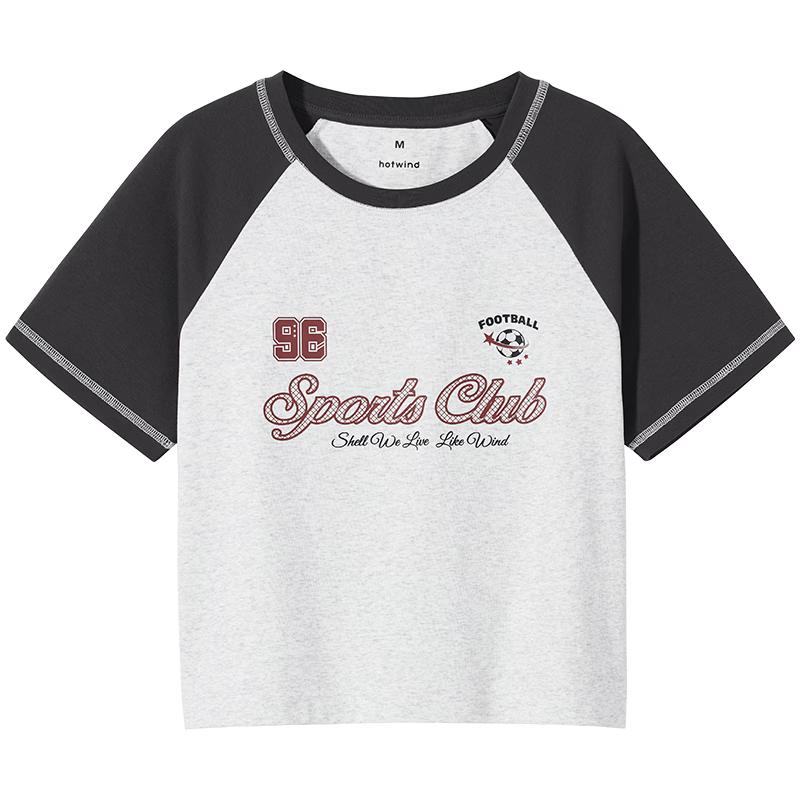 Hotwind Women s Printed Raglan Sleeve Short Sleeve T-Shirt S