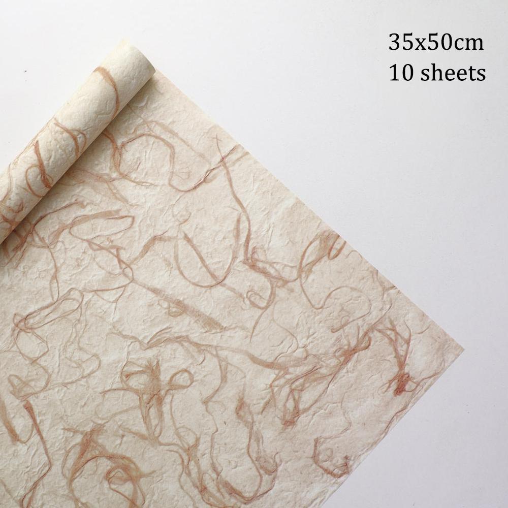 10 sheets/pack Maillard Series Kraft Paper Foldable Wrapping Gift Packing Paper DIY Festival Gift Wrapping Paper For Flowers