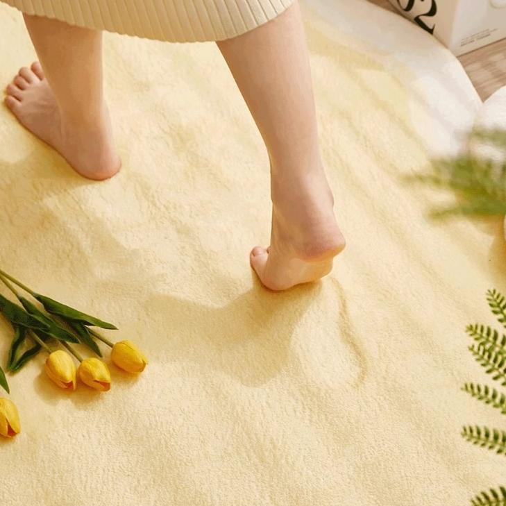Bow Thickened Imitation Cashmere Bedside Blanket Bedroom Wear-resistant Non-slip Carpet Balcony Cool Bay Window Mat