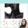 Gold Unique Circle Earrings Geometric Shape For Women Fashionable