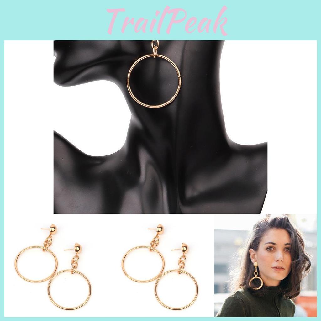 Gold Unique Circle Earrings Geometric Shape For Women Fashionable