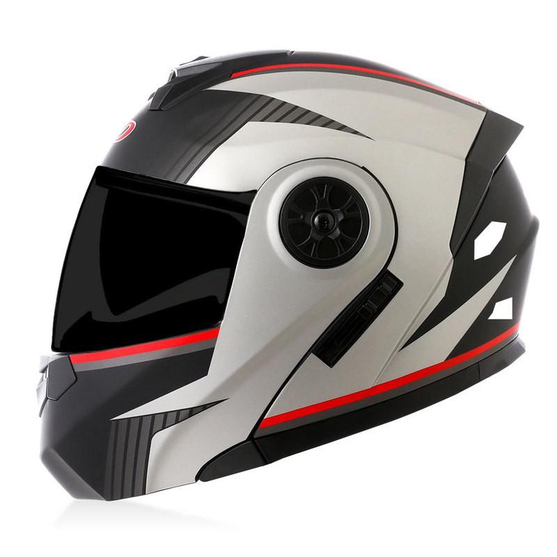 Full Face Motorcycle Helmet With Dual Visors Flip-Up Design Men Women All Season Riding