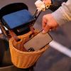 Cestino per bicicletta in rattan intrecciato, cestino anteriore per manubrio, cestino per bicicletta impermeabile rimovibile, borsa portabici per bambini
