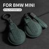 Suede Fabric Genuine Leather Auto Key Fob Cover Case Mount Fit For Bmw Mini Cooper S One Series Jcw F54 F55 F56 F57 F60 Clubman Countryman Auto