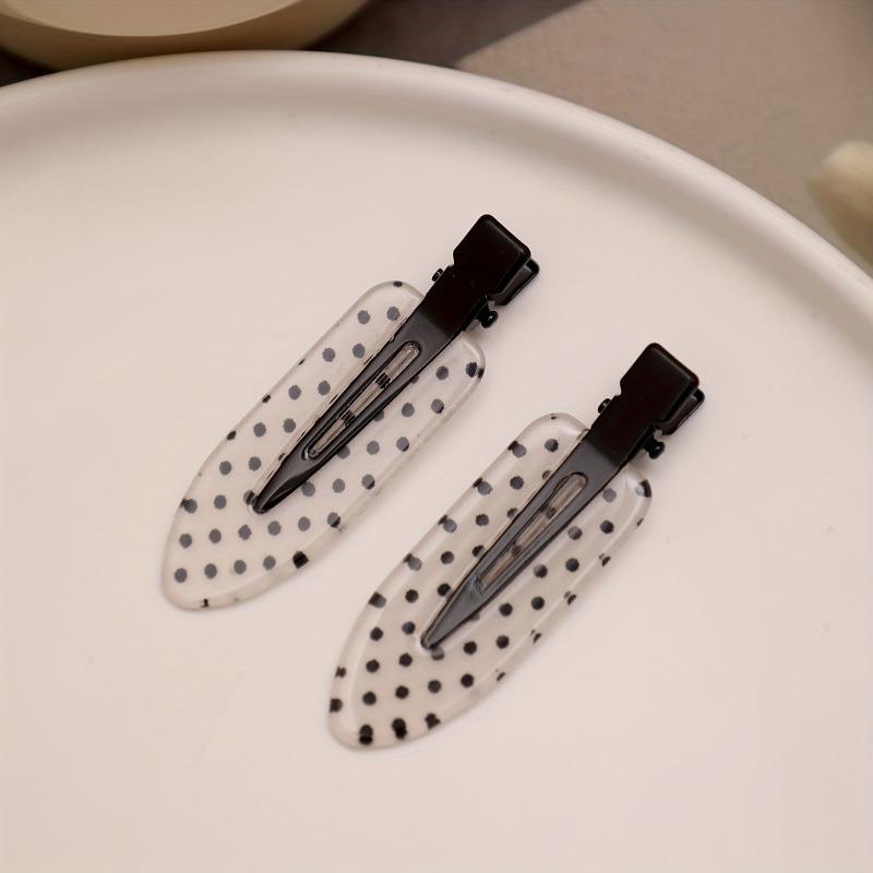 Minimalistischer Sicherer Halt Geeignet für den täglichen Gebrauch Party-Outfits Haarstyling-Accessoires Schwarz Weiß Polka Dot Acryl Haarspangen