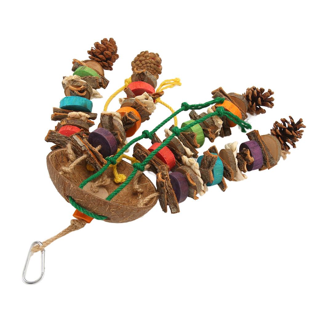 Vogel Papegaai Kooi Speelgoed Kokosnootschil Kleurrijke Houten Blokken Vogel Kauwspeelgoed voor Grote Middelgrote Papegaai Vogels