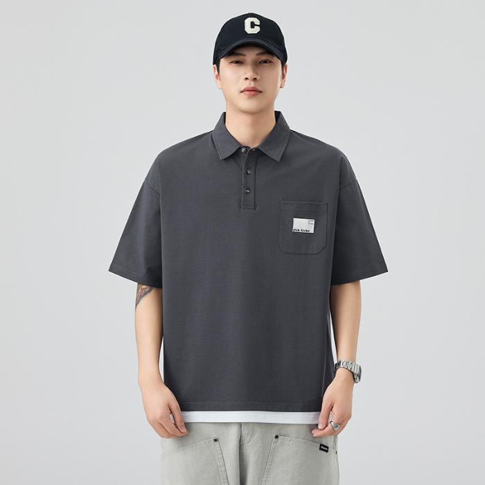 Men's Summer New Loose Short-sleeved POLO Shirt Men's Lapel Thin Short T-top