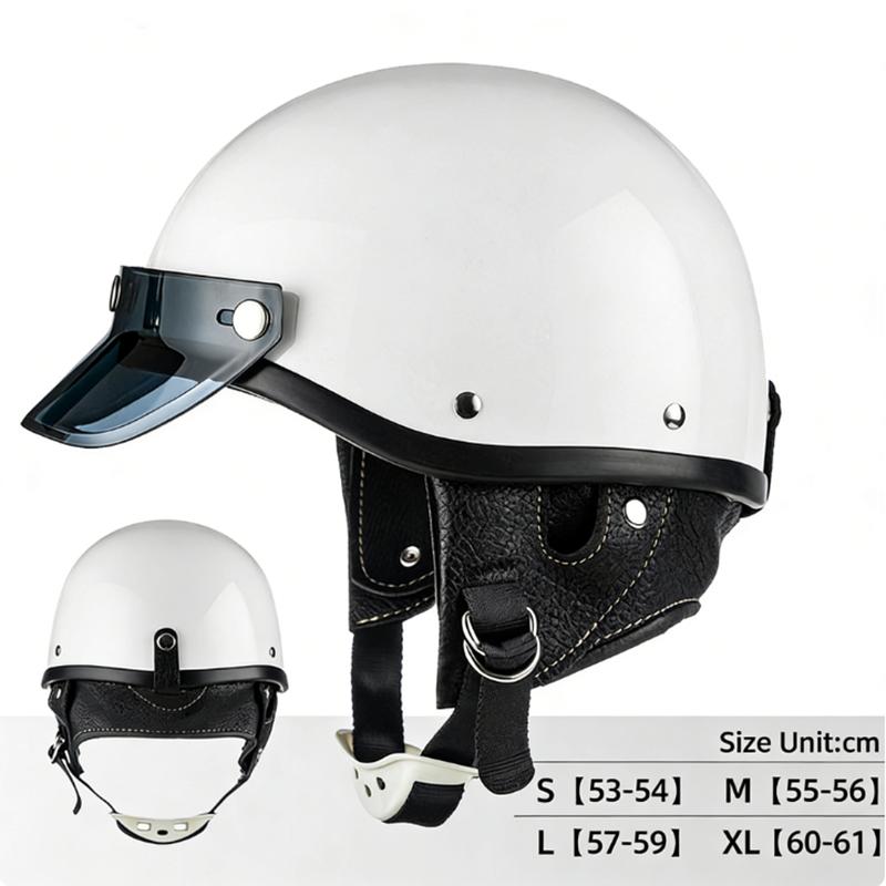 Retro Half Face Vintage Motorcycle Helmet Unisex for Men Women Scooter Four Seasons Riding
