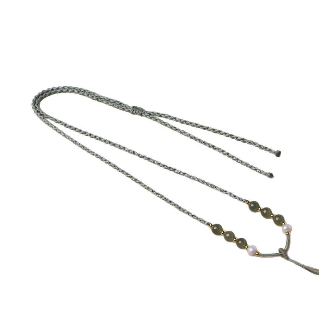 Handmade Hetian Jade Pendant Necklace with Adjustable Lanyard